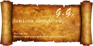 Gubicza Gothárd névjegykártya